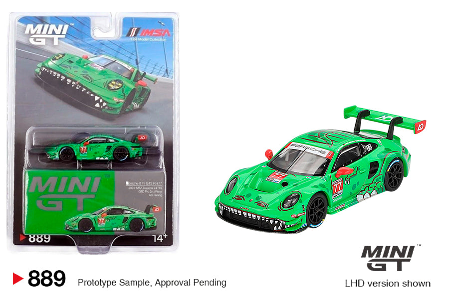 Mini GT Porsche 911 GT3 R #77 AO Racing 2024 IMSA Daytona 24 Hrs GTD Pro 2nd Place