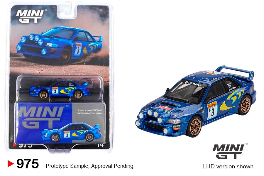 Mini GT 975 Subaru Impreza WRC98 1998 Rally Monte-Carlo 3rd Place #3